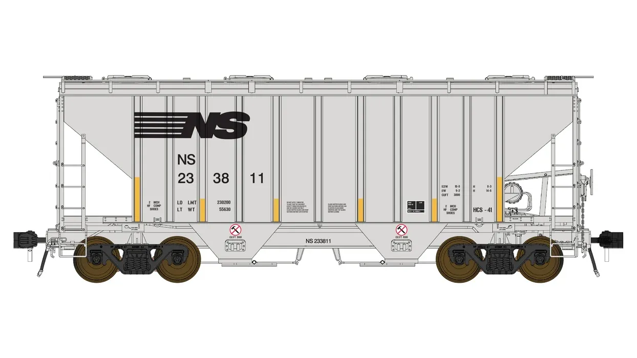 CLASS ONE MODEL WORKS PS 3000CD Two-Bay Hopper Car - Norfolk Southern, Road Number: 233811