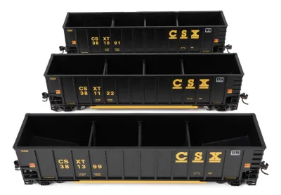 WalthersMainline 910-55911 50' Bethgon Coalporter Gondola 3-Pack - Ready to Run -- CSX #381091, #381122, #381399