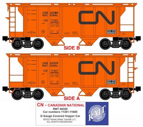 READY MADE TRAINS (RMT) 86388 O 2 Bay covered Hopper CANADIAN NATIONAL