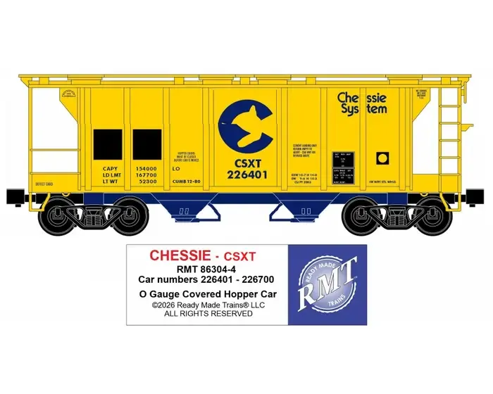 RMT 86304-4 O 2 BAY COVERED HOPPER CHESSIE - CSXT