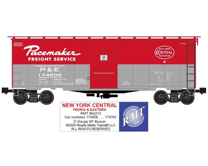 READY MADE TRAINS (RMT) 96421-3 O NYC Peoria &amp; Eastern Boxcar