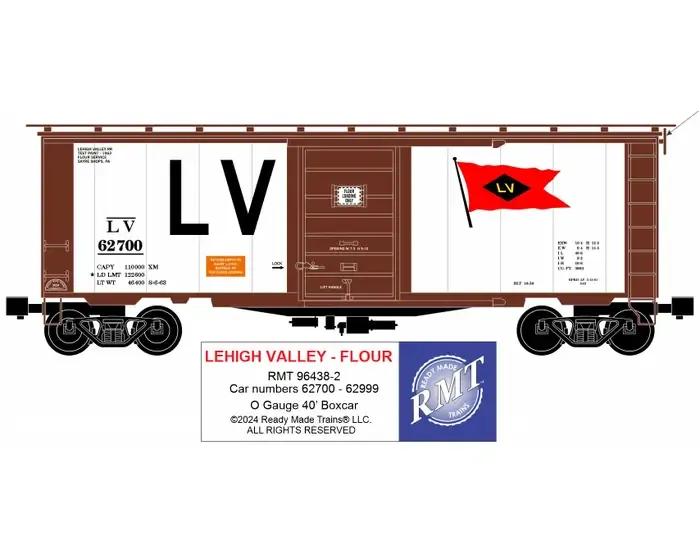 READY MADE TRAINS (RMT) 96438-2 O LEHIGH VALLEY Flour Service Boxcar