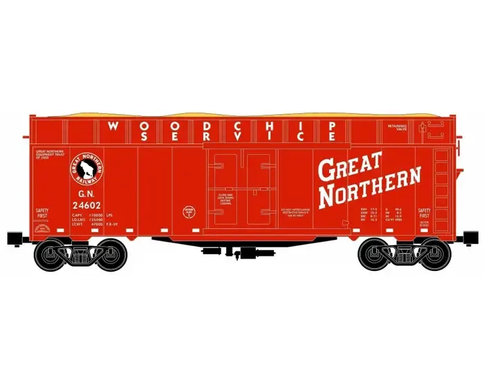 READY MADE TRAINS (RMT) 86481 O 40' Wood Chip Car Great northern