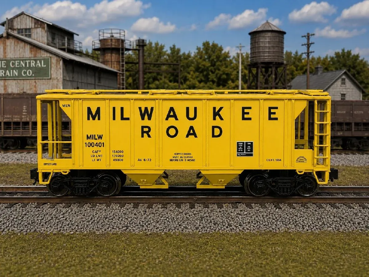 Ready Made Trains (RMT) 86316 O Scale Milwaukee Road 2 Bay Covered Hopper Car MILW