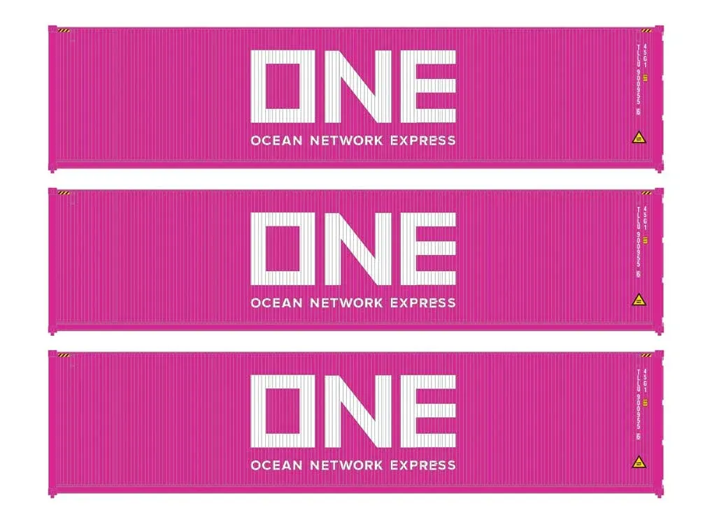 Walthers 949-18254 40' Fully Corrugated Container - 3-Pack -- Ocean Network Express
