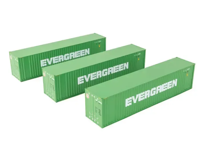 Walthers 949-18250 HO 40' Fully Corrugated Container - 3-Pack Evergreen