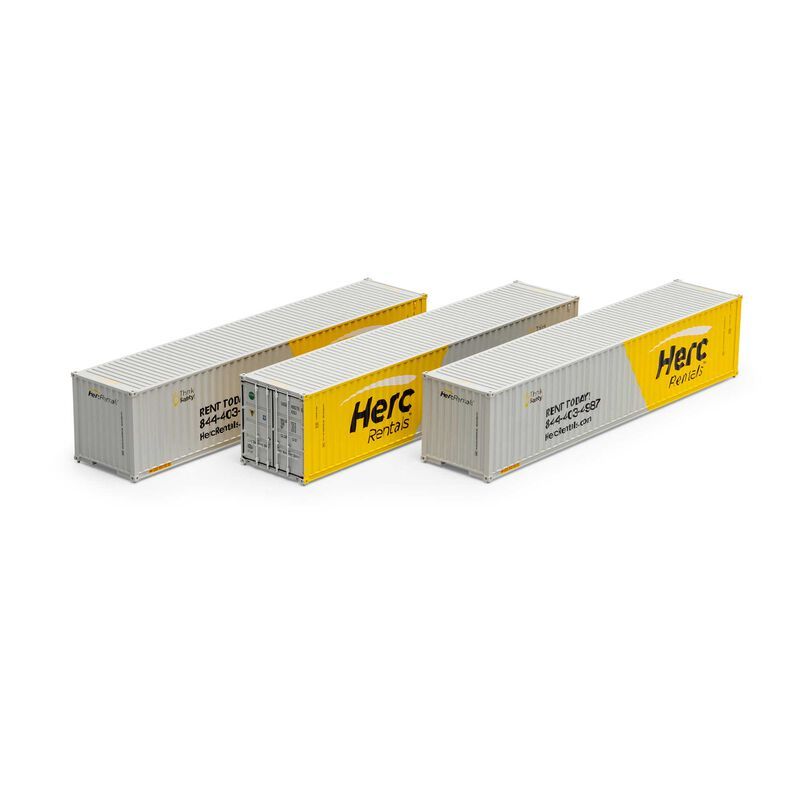 Athearn -ATH16392 HO 40' Low Cube Container, Herc Rentals