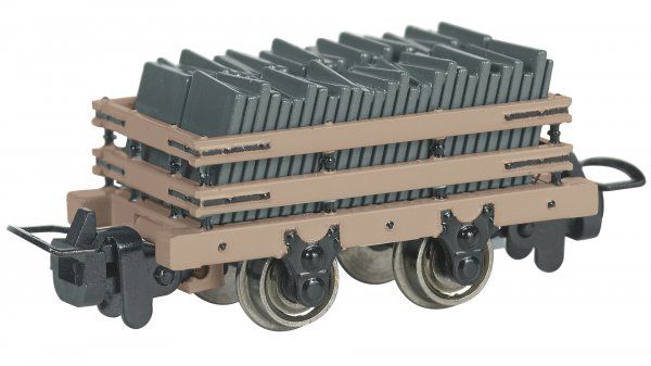 BACHMANN 77315 - NARROW GAUGE SLATE WAGON WITH LOAD - TAN