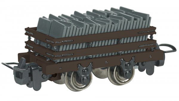 BACHMANN 77316 - NARROW GAUGE SLATE WAGON WITH LOAD - BROWN