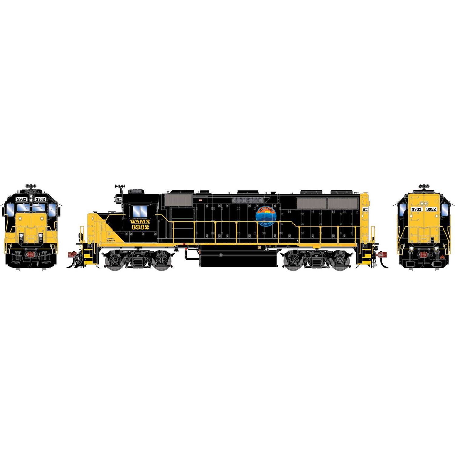 Athearn Genesis HO GEN GP39-2 PH I Locomotive, WAMX 'Blue Ridge Southern' #3932