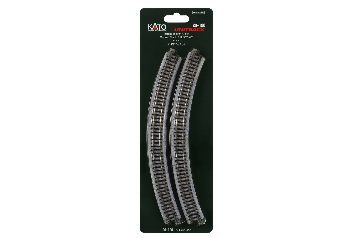 KATO 20-120 R315-45 Curved Track (4 ea) (12 3/8-45d)