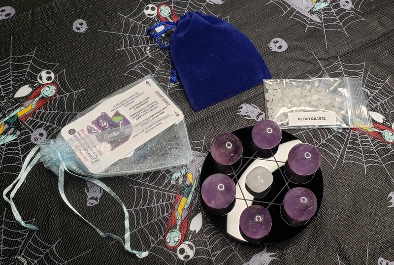 Rainbow Amethyst Crystal Grid Set (13pc)