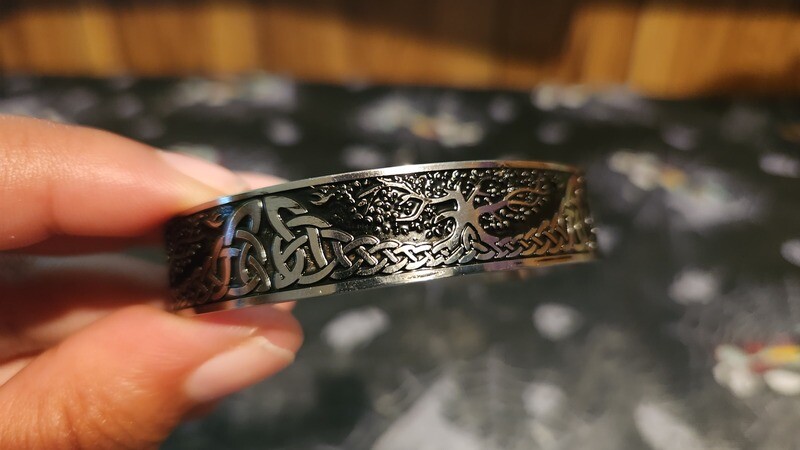 Tree Of Life C-Shaped Bangle