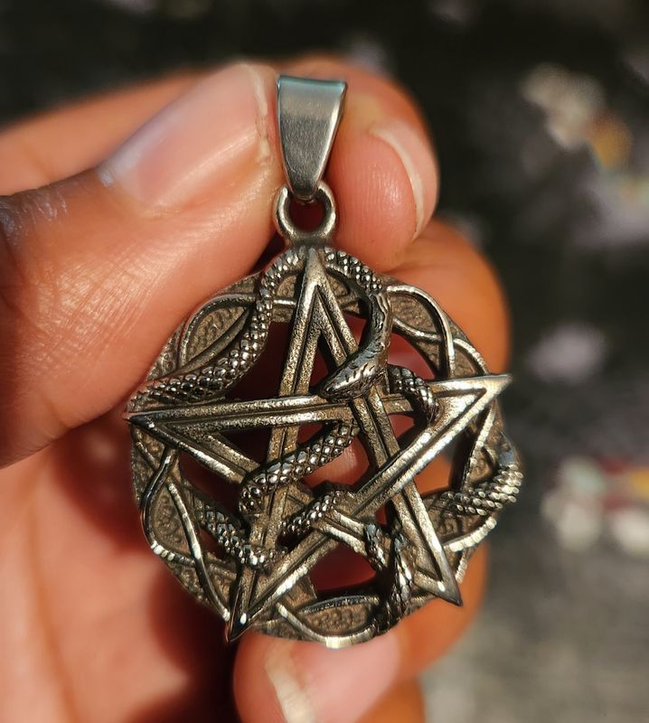 Pentagram &amp; Snake Pendant​ + Chain