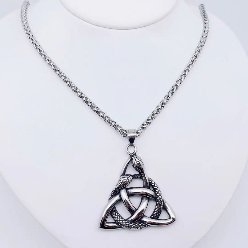 Snake Celtic Knot Pendant + Chain