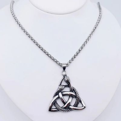 Snake Celtic Knot Pendant + Chain