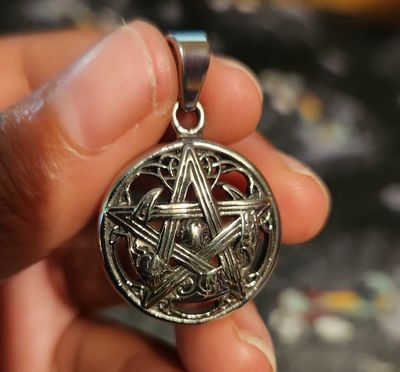 Pentagram &amp; Moon Pendant​ + Chain