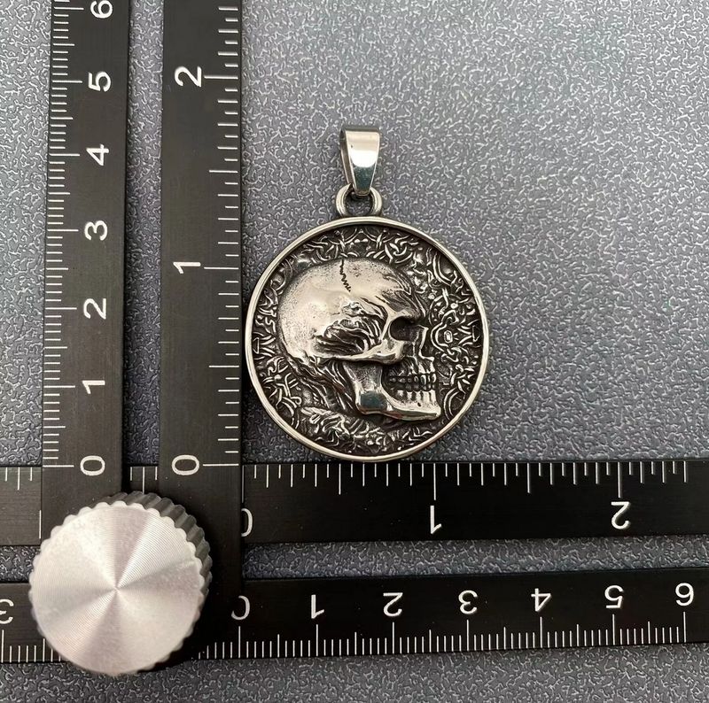 Double Sided Skull Pendant + Chain
