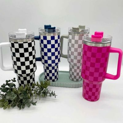 40 OZ Checkered Print Tumbler