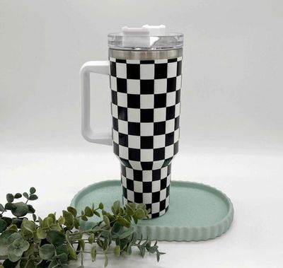 40 OZ Checkered Print Tumbler