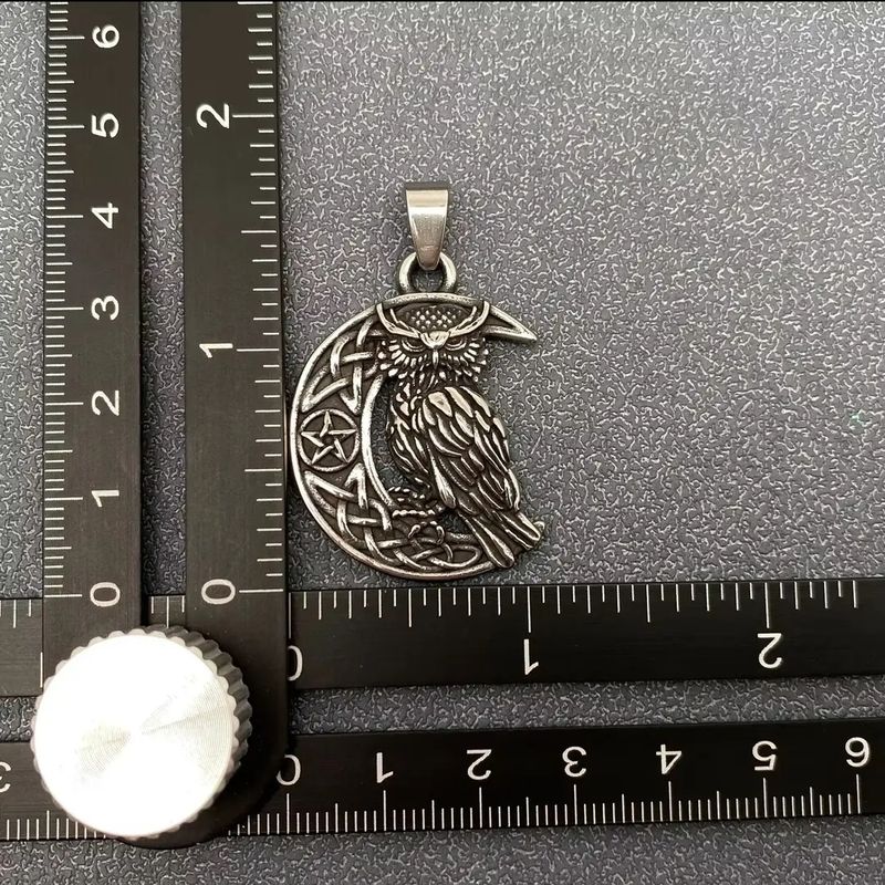 Owl on Moon Pendant