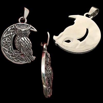 Owl on Moon Pendant