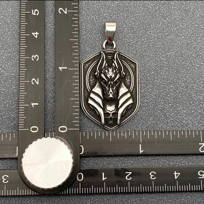 Egyptian Skull Anubis Pendant + Chain