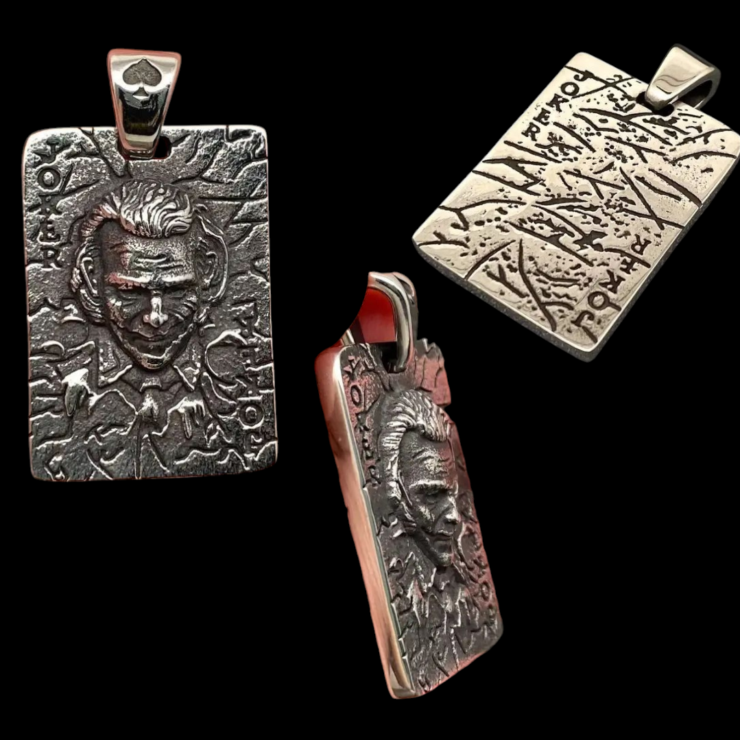 Distressed J Card + Chain