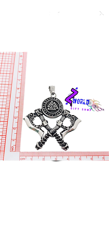 Viking Warrior Axes Pendant + Chain