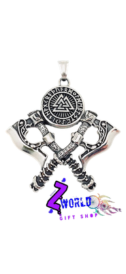 Viking Warrior Axes Pendant + Chain