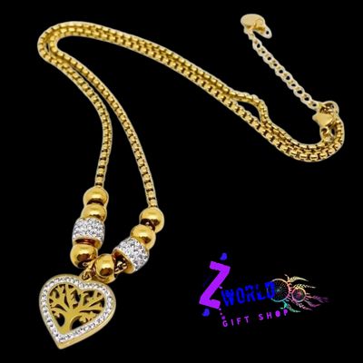 Gold Heart Tree of Life Necklace