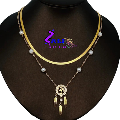 Double Layer Dreamcatcher Necklace
