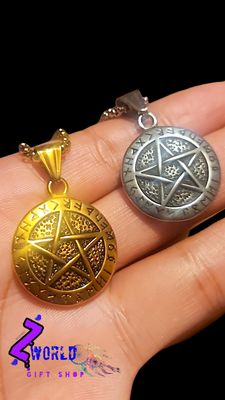 Viking Pentagram Coin + Chain