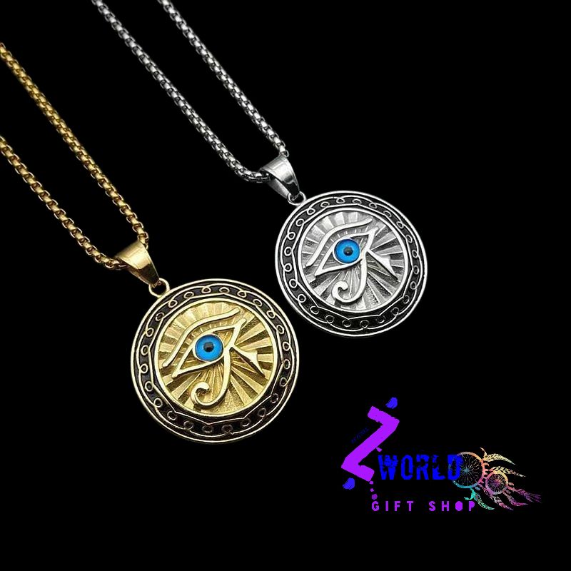 Horus Blue Eye Pendant + Chain