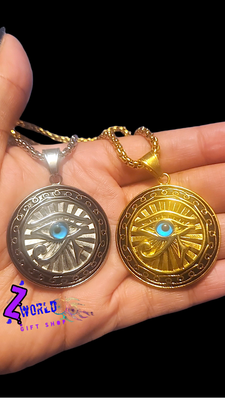 Horus Blue Eye Pendant + Chain