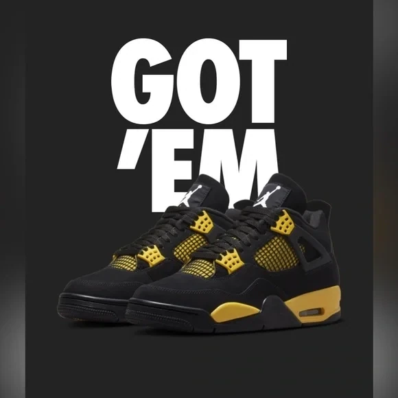 Jordan's 4 Black Yellow Old