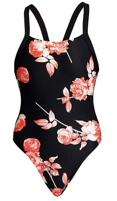Funkita Ladies- Brace Free One Piece- Rose Garden