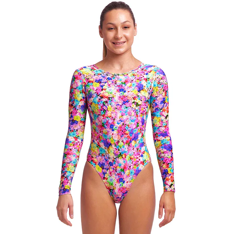 Funkita Girls- Long Shot One Piece- Garden Party, Size: Age 14