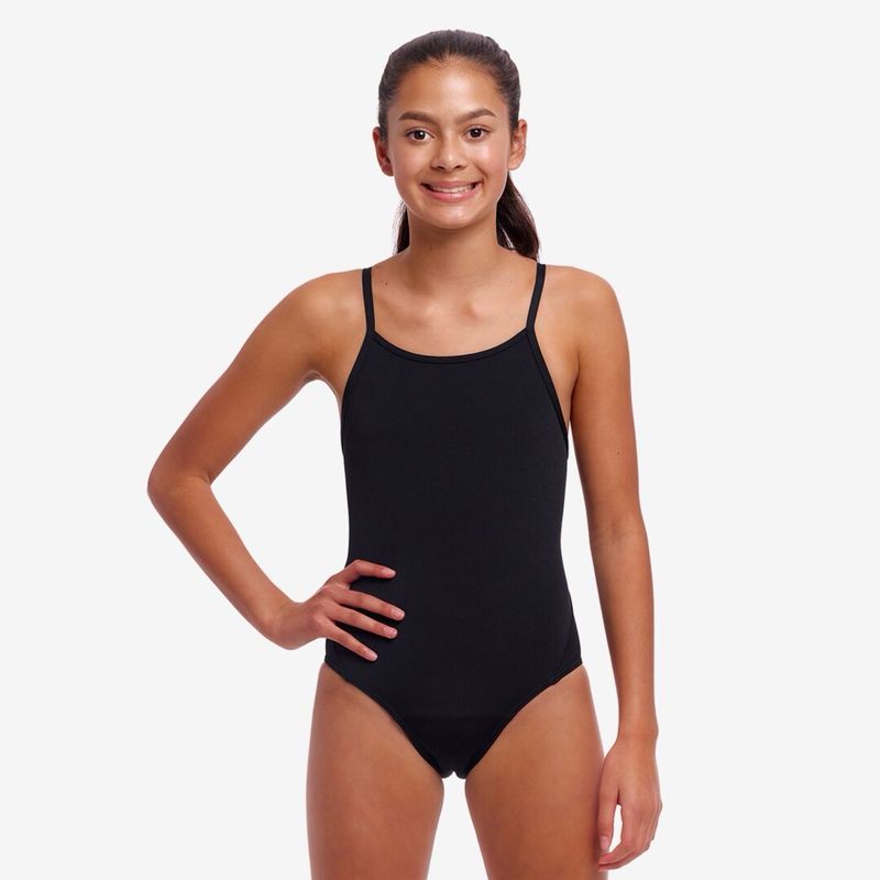 Funkita Girls- Diamond Secure One Piece- Still Black (Period Proof) Funkita Girls- Diamond Secure One Piece- Still Black (Period Proof)