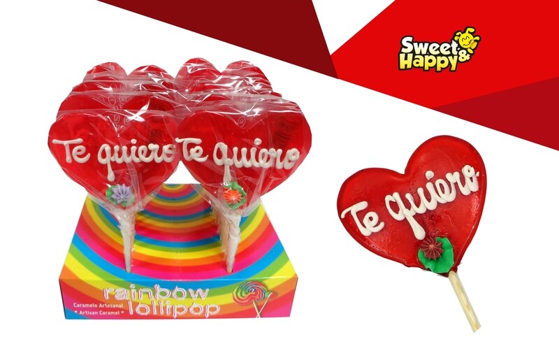 Piruleta gigante en forma de corazón, personalizado con tu frase