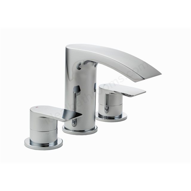 Essential Mantaro 3 Hole Bath Filler 3 Tap Holes - Chrome