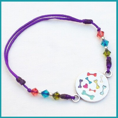 Pulsera de #Huesitos Morado, plata