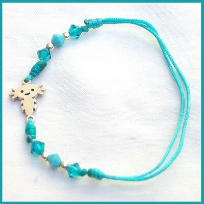 Pulsera #AjolotitoBb Azul, plata