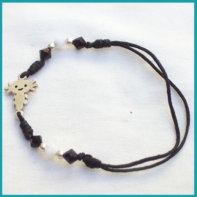 Pulsera #AjolotitoBb Negro, plata