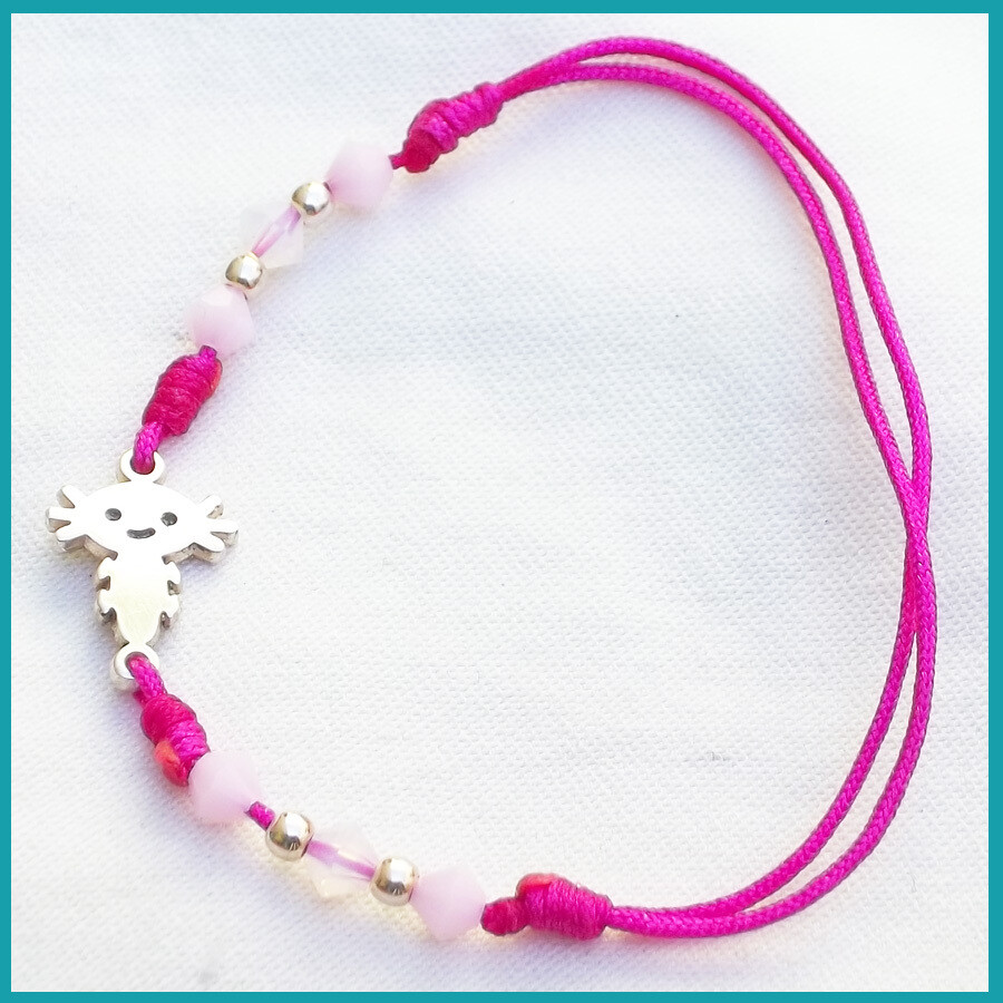 Pulsera #AjolotitoBb Rosa, plata