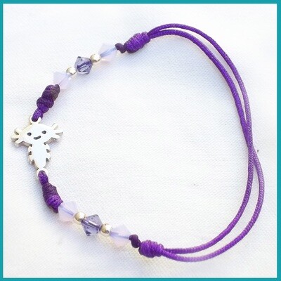 Pulsera #AjolotitoBb Morado, plata