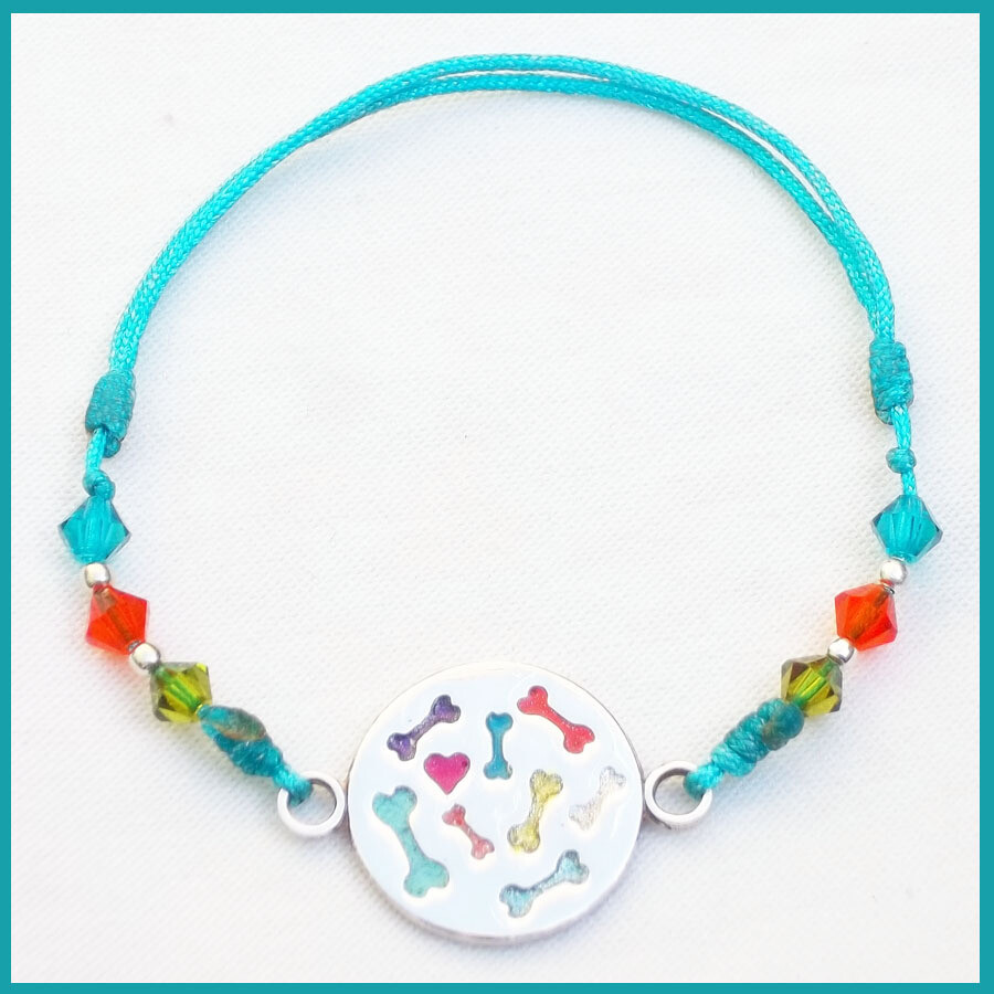 Pulsera de #Huesitos Azul, plata