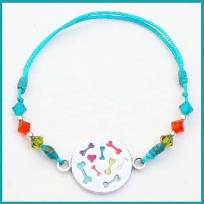 Pulsera de #Huesitos Azul, plata