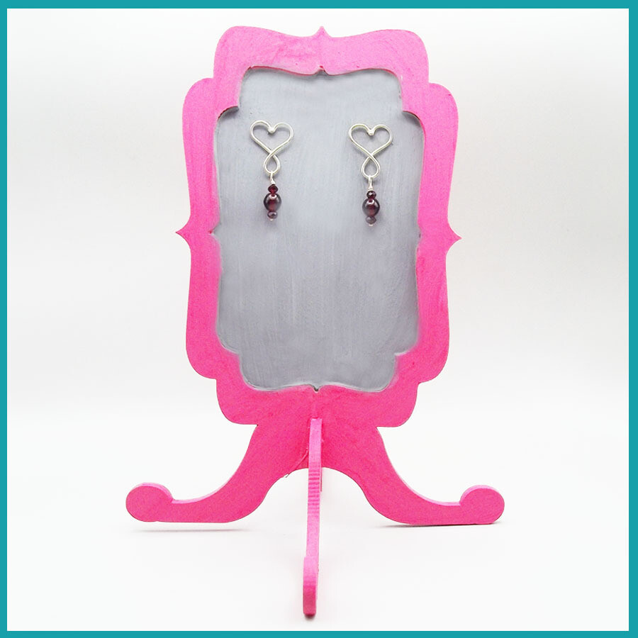 Broqueles #CorazoncitoBb plata, Fantasía Rojo