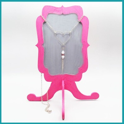 Cadena #CorazoncitoBb plata, perlas, Turmalina y cadenita